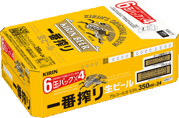 【送料無料】重いビールは通販が便利♪麒麟 一番搾り　＜生＞350ml　24本（ケース販売）【あす楽対応_関東】【あす楽対応_甲信越】【あす楽対応_北陸】【あす楽対応_東海】【あす楽対応_近畿】【toukai1】【smtb-tk】のサムネイル
