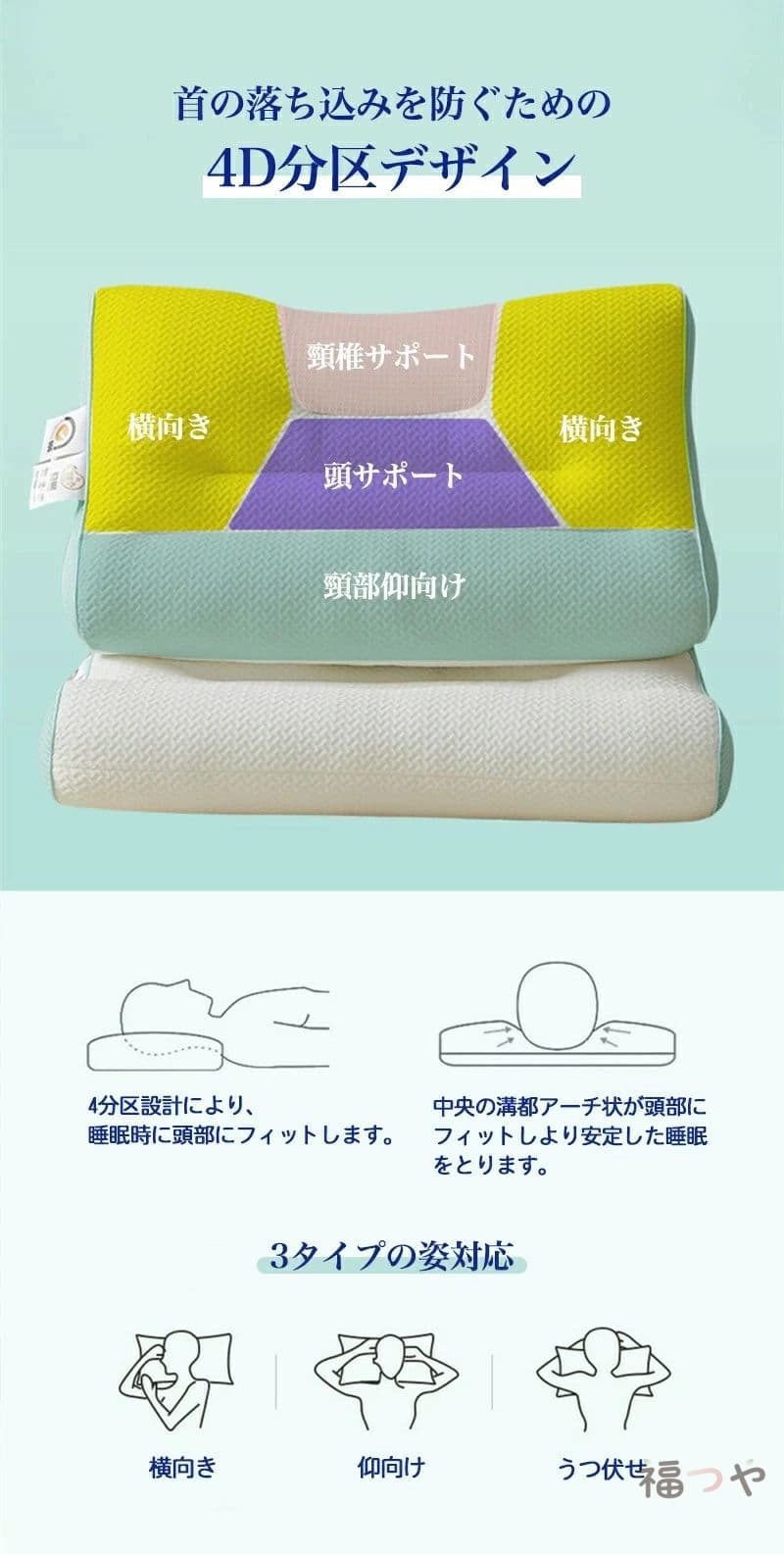 枕まくらストレートネック夢枕低反発枕快眠枕洗える肩こり首こりいびき頭痛高さ調...