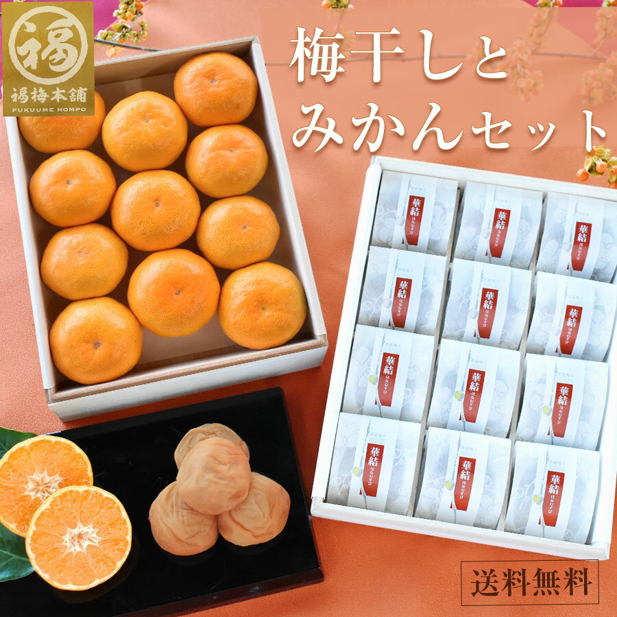 梅干し みかん 送料無料はちみつ梅 南高梅干し 温州みかん 早生みかん 完熟 和歌山グルメ大賞受賞！最高級紀州はちみつ梅福の幸「梅干しとみかんセット」のサムネイル