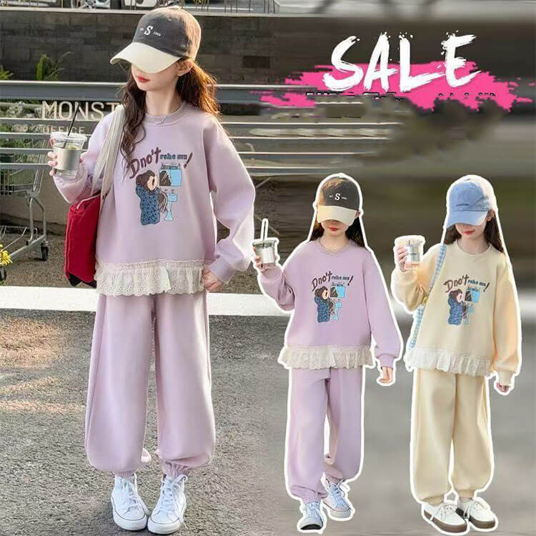 ジャージ キッズ 女の子 上下 セットアップ ルームウェア レース スエット 大きいサイズ おしゃれ キッズ 子供 小学生 ジュニア 女の子 林間学校 トレーナー 春秋 スポーツウェア 運動着 長袖 服 パーカー パンツ カジュアル 通園 通学 体操服 ガールズ 送料無料