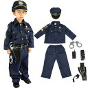 ポリス コスプレ 子供 男の子 警察官 キッズ 子ども ハロウィン クリスマス プレゼント 衣装 コスチューム パーティー 本格8点フルセット(3)