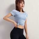スポーツTシャツ スポーツウェア Tシャツ トップス レディース ヨガウェア ダンス ランニング(4)