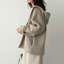 「スーパーSALE10%割引」 2024 秋と冬の新韓国スタイルのフード付きウールジャケット女性のショートルーズソリッドカラーカジュアルジャケット女性のための