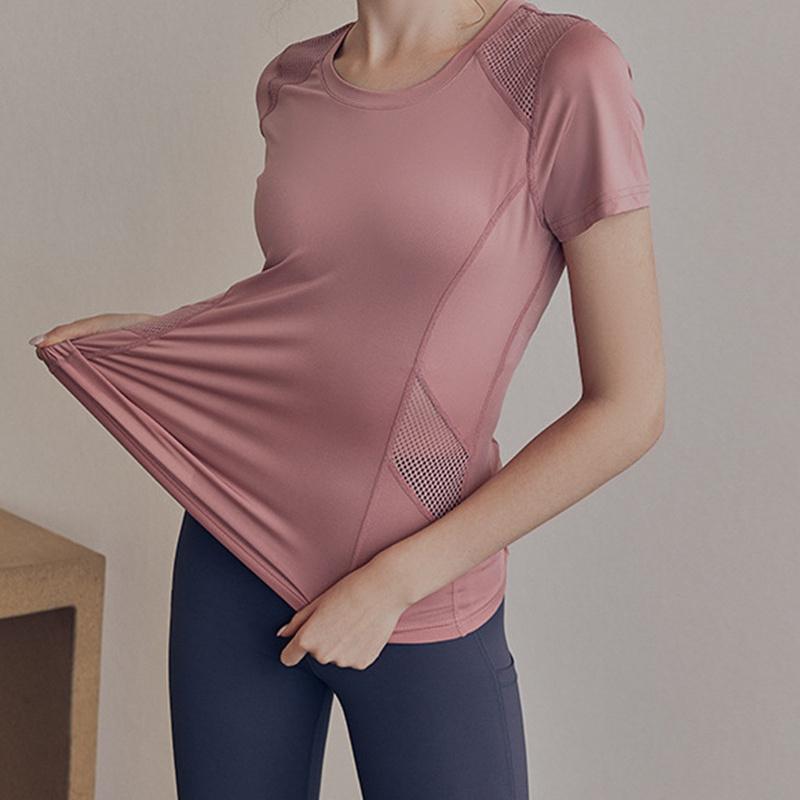 スポーツウェア レディース 半袖 トップス Tシャツ メッシュ 通気性 ランニング フィットネス ヨガウェ..
