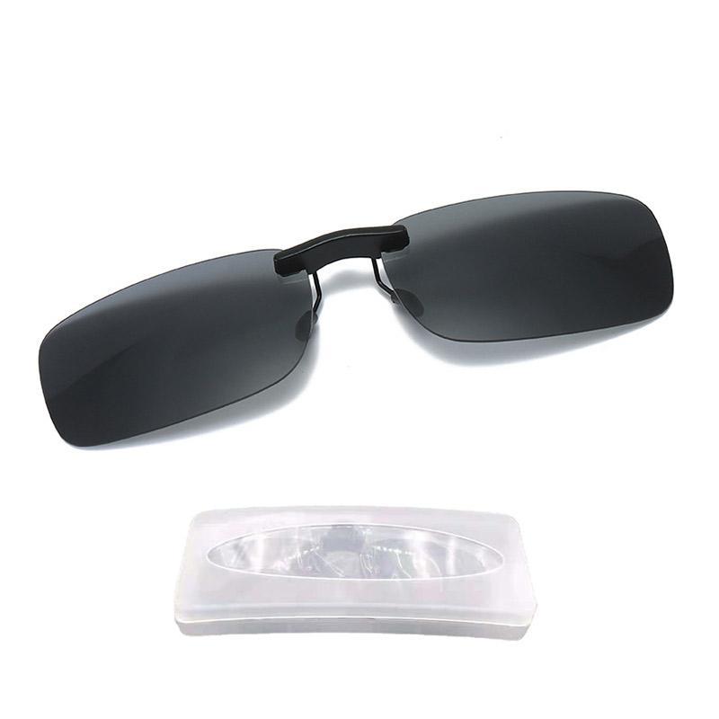 サングラス 偏光 メガネ クリップ オン クリップオン 取付 ミラー ケース付 脱着 フチなし 運転用 スポ..