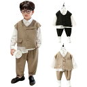 子供服 フォーマルスーツ フォーマルスーツ ベビー キッズ スーツセット セットアップ シャツ+ベスト+ズボン おしゃれ 卒業式 入学式 発表会 入園式 結婚式