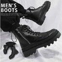 ブーツ メンズ ワークブーツ サイドジップ ショートブーツ 厚底 ライダース メンズブーツ 厚底ブーツ レザーブーツ 靴 ハイカットシューズ