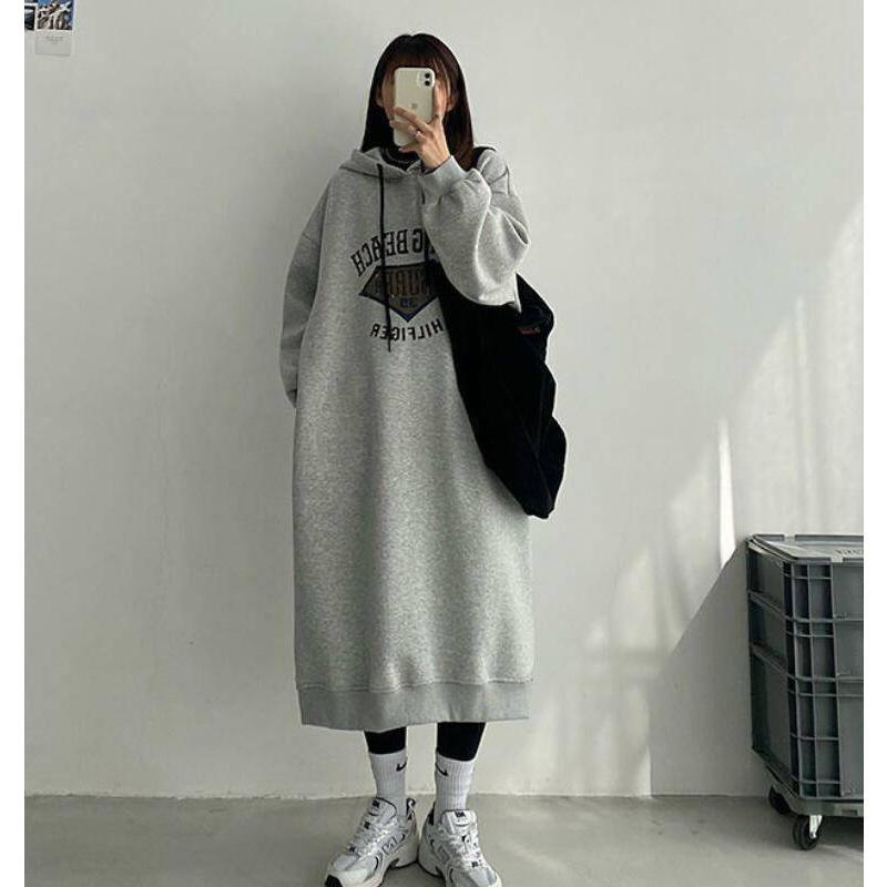 裏起毛ワンピースパーカーワンピース...