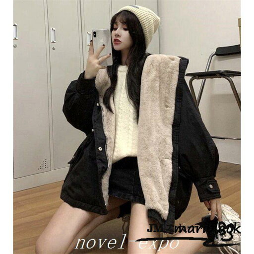 裏ボア レディース ブルゾン ジャンバー フード付き アウター 冬服 コート 防寒 裏ボア レディース ブルゾン ジャンバー フード付き アウター 冬服 コート 防寒
