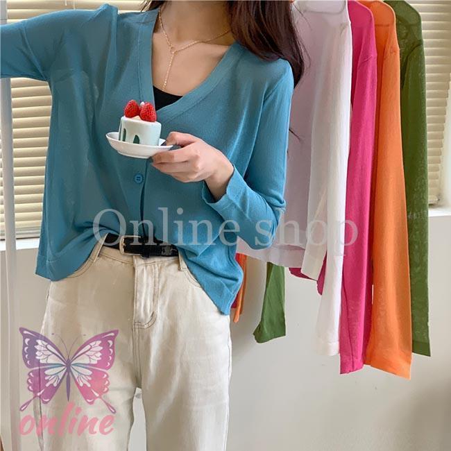 サマーカーディガン レディース ニットカーディガン 薄手 コーディガン Vネック 透明 カーディガン 冷..