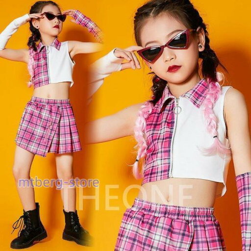 キッズ ダンス衣装 セットアップ 韓国 ピンク チェック柄 トップス スカート ジャズダンス へそ出し 韓国 子供服 練習着 応援団 チアガール 発表会 おしゃれ キッズ ダンス衣装 セットアップ 韓国 ピンク チェック柄 トップス スカート ジャズダンス へそ出し 韓国 子供服 練習着 応援団 チアガール 発表会 おしゃれ