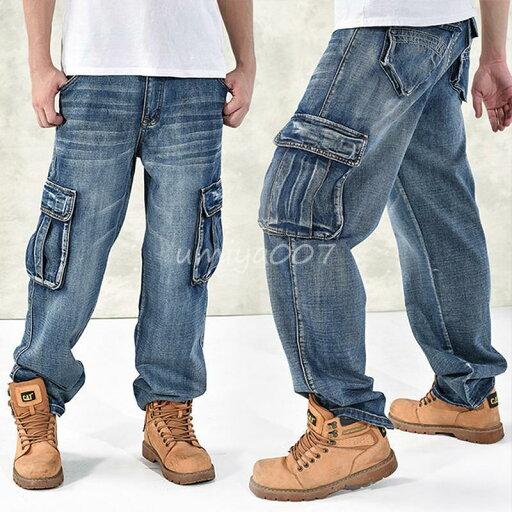 デニムパンツ メンズ カーゴパンツ ワイド ジーンズ ビッグシルエット バギーパンツ ジーパン ヒップホップ ストリート 個性 hiphop デニムパンツ メンズ カーゴパンツ ワイド ジーンズ ビッグシルエット バギーパンツ ジーパン ヒップホップ ストリート 個性 hiphop