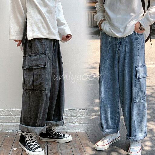 ワイドパンツ メンズ デニムパンツ ジーンズ 春 夏 ボトムス バギーパンツ 太め おしゃれ ゆったり ストリート 大きいサイズ ゆったり ワイドパンツ メンズ デニムパンツ ジーンズ 春 夏 ボトムス バギーパンツ 太め おしゃれ ゆったり ストリート 大きいサイズ ゆったり