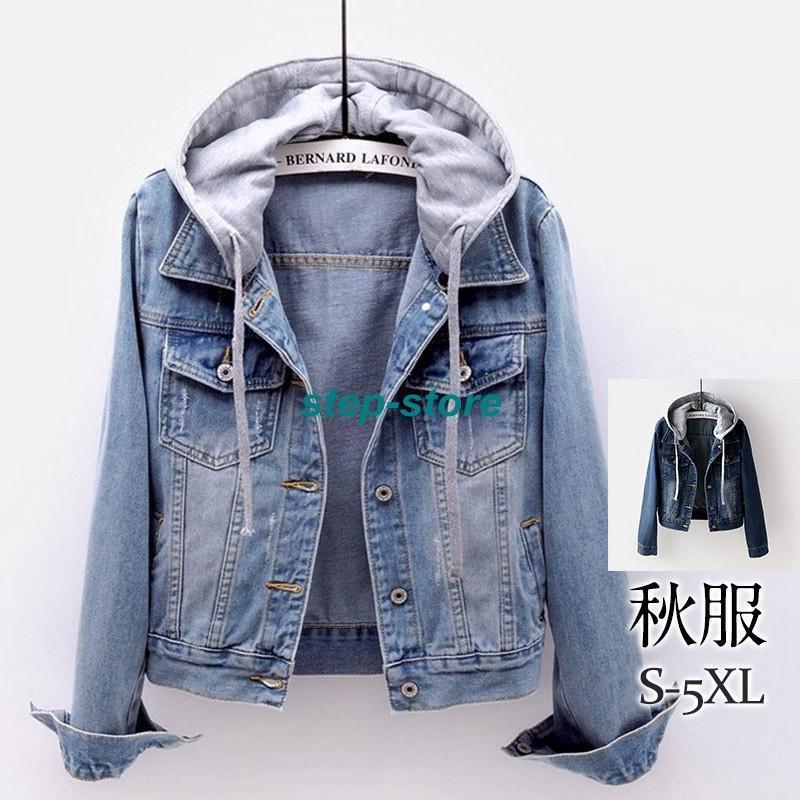 デニムジャケット レディース ジージャン フード付き ジャケット アウター 取り外し可能 カジュアル ゆ..