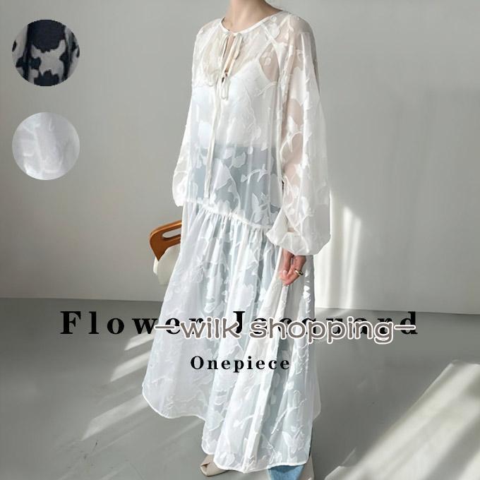 ワンピースロングワンピース長袖シア...