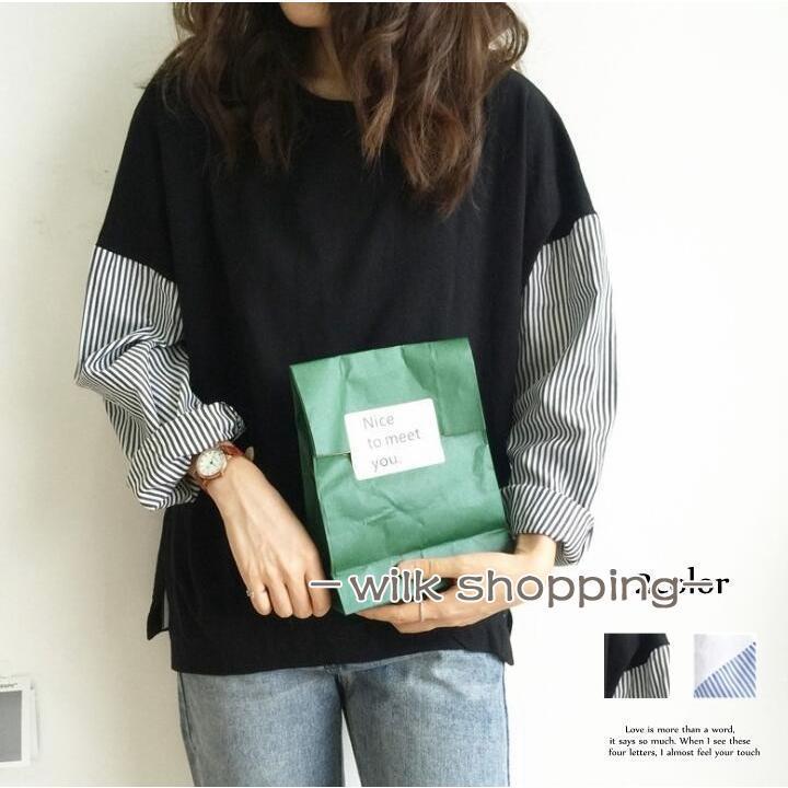 カットソーレディースシャツ袖ストラ...