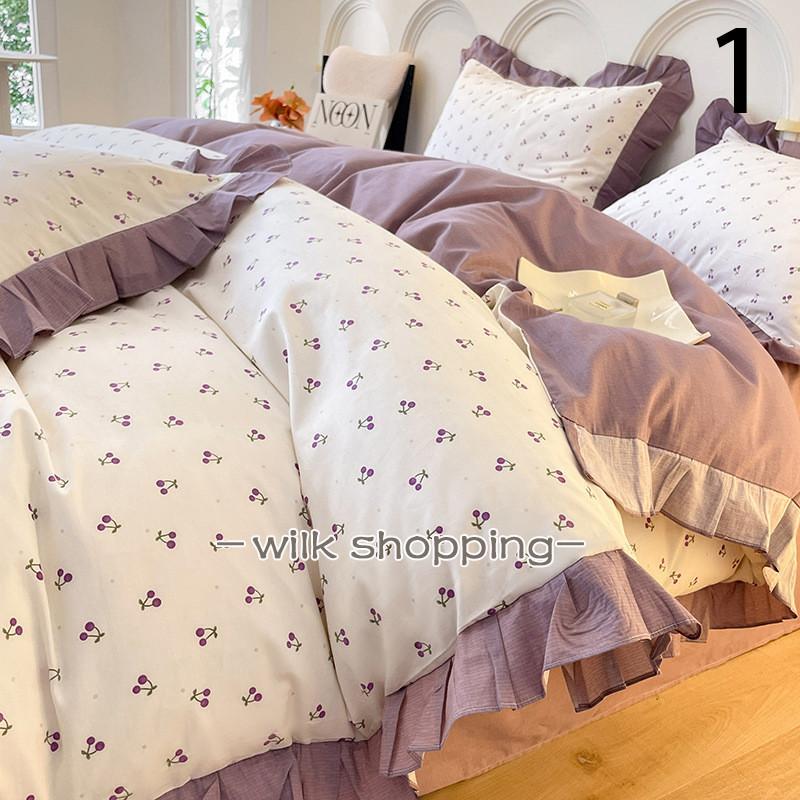 ベッドカバー 可愛い 布団カバー セット シングル セミダブル 寝具セット 枕カバー おしゃれ 四季通用 ..