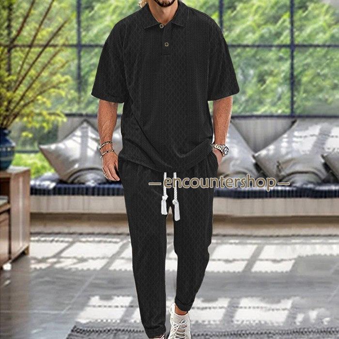 セットアップ メンズ ニット 上下セット カットソー ジャージ ジャカード