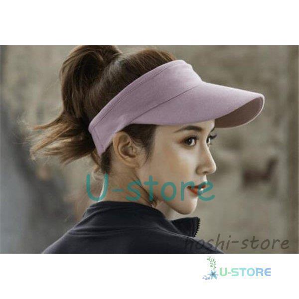 スポーツサンバイザー レディース つば広帽子 紫外線対策 UVカットハット 日焼け止め おしゃれ ファッション スポーティー　綿