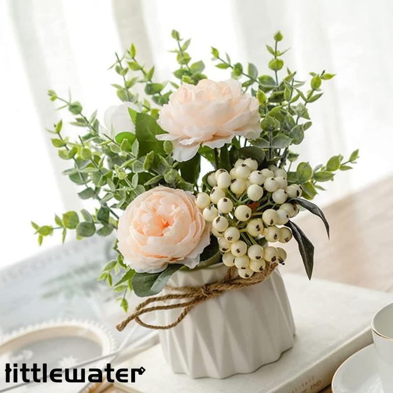 造花 インテリア 枯れない花 バラ 蕾む 牡丹 バラ 花瓶付き 玄関 フェイクグリーン 人工観葉植物 飾り ..