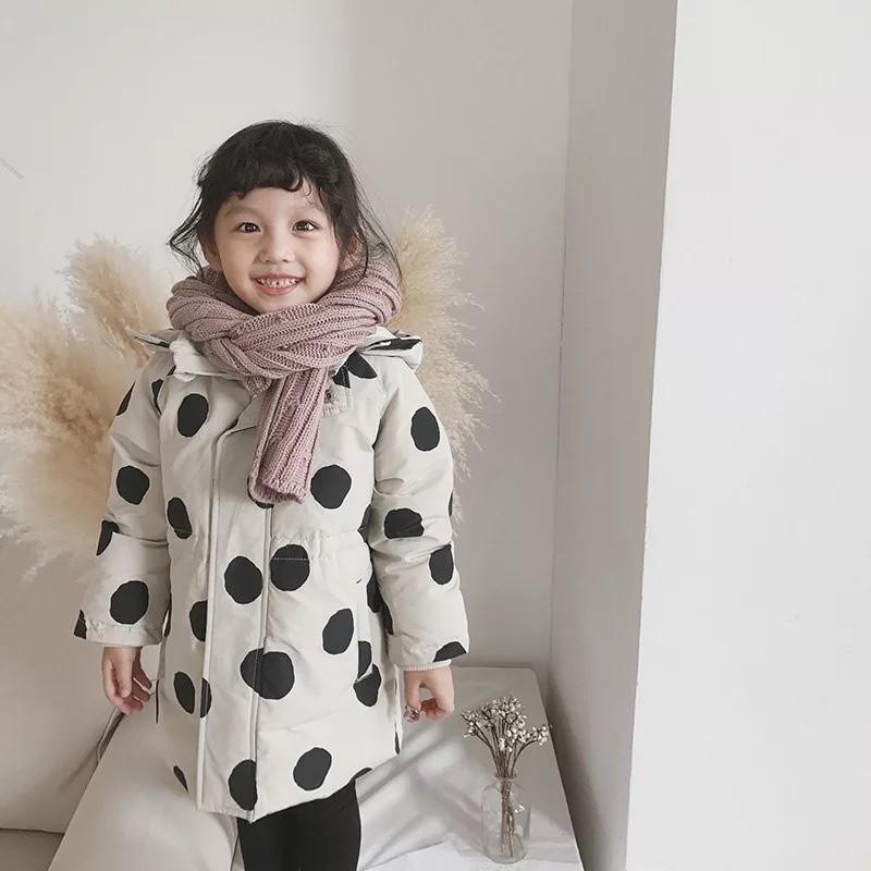 キッズ アウター コート 女の子 ガールズ 韓国子供服 おしゃれ 防寒 ボア 厚手 中綿ポルカドット柄アウター766