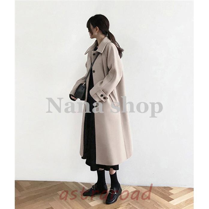 チェスターコート ロング丈 トレンチコート レディース ロングコート 秋 冬 ラシャ アウター シンプル ..