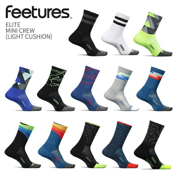 Feetures  MINI CREW ( LIGHT CUSHION ) ランニングソックス アメリカNo1ソックスブランド 靴下 ソックス ユニセックス ランニング ウォーキング ゴルフ くつずれ防止