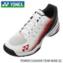 YONEX テニスシューズ パワークッション チーム ワイド GC ホワイト/レッド SHTTWG 114 ユニセックス オムニコート クレーコート 幅広 4E...