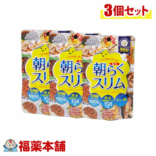 朝毎日楽スリム （酵素・乳酸菌・オリゴ糖） 90粒入×3袋 [ゆうパケット・送料無料]