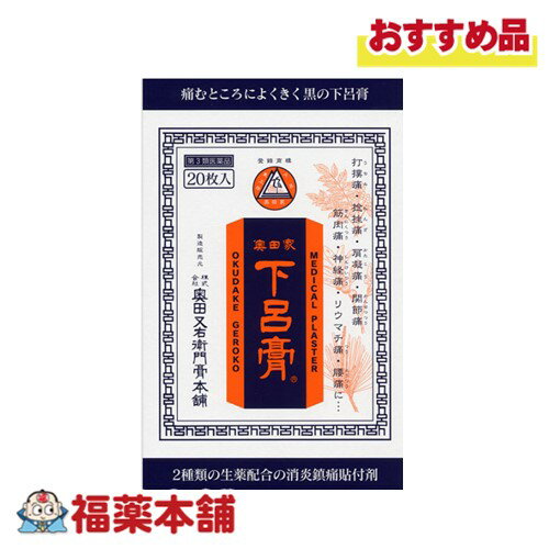 【第3類医薬品】奥田又右衛門膏本舗　下呂膏　20枚入 [ゆうパケット・送料無料]