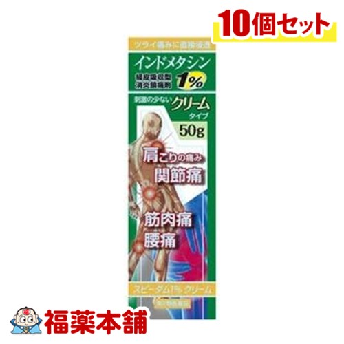 詳細情報 JANコード 4944525332351 商品名スピーダム1％ クリーム 容量50g 製品の特徴 ●ツライ痛みに直接浸透 ●刺激の少ないクリームタイプ 使用上の注意■ 使用してはいけない方 （守らないと現在の症状が悪化したり，副作用が起こりやすくなります） 1．次の人は使用しないでください （1）本剤または本剤の成分によりアレルギー症状を起こしたことがある人。 （2）ぜんそくを起こしたことがある人。 2．次の部位には使用しないでください （1）目の周囲，粘膜等。 （2）湿疹，かぶれ，傷口。 （3）みずむし・たむし等または化膿している患部。 3．長期連用しないでください ■ 事前に相談が必要な方 1．次の人は使用前に医師，薬剤師または登録販売者に相談してください （1）医師の治療を受けている人。 （2）妊婦または妊娠していると思われる人。 （3）薬などによりアレルギー症状を起こしたことがある人。 2．次の場合は，直ちに使用を中止し，この説明文書を持って医師，薬剤師または登録販売者に相談してください （1）使用後，次の症状があらわれた場合 ［関係部位：症状］ 皮ふ：発疹・発赤，かゆみ，はれ，ヒリヒリ感，熱感，乾燥感 （2）5−6日間使用しても症状がよくならない場合 ■ご購入に際し、下記注意事項を必ずお読みください。 このお薬を服用することによって、副作用の症状があらわれる可能性があります。気をつけるべき副作用の症状は、このお薬の添付文書にて確認できます。お薬の服用前に必ずご確認ください。 服用（使用）期間は、短期間にとどめ、用法・容量を守って下さい。症状が改善しない場合は、ご利用を中止し、医師、薬剤師又は登録販売者にご相談ください。 ※第1類医薬品の場合は医師、歯科医師または薬剤師にご相談ください 効能・効果筋肉痛，肩こりに伴う肩の痛み，腰痛，関節痛，腱鞘炎（手・手首の痛み），肘の痛み（テニス肘など），打撲，捻挫 効能関連注意 本品は、効能・効果以外の目的では、ご使用になることはできません。 用法・用量 1日4回を限度として適量を患部に塗擦してください。 用法関連注意 （1）11歳以上の小児に使用させる場合には保護者の指導監督のもとに使用させてください。 （2）11歳未満の小児には使用させないでください。 （3）目に入らないよう注意してください。万一，目に入った場合には，すぐに水またはぬるま湯で洗ってください。なお，症状が重い場合には，眼科医の診療を受けてください。 （4）外用にのみ使用してください。 （5）1週間当たり50gを超えて使用しないでください。 （6）薬剤塗擦後の患部をラップフィルムなどの通気性の悪いもので覆わないでください。 （7）定められた用法・用量をお守りください。 成分分量 100g中 インドメタシン 1000mg l-メントール 3000mg 添加物 ミリスチン酸イソプロピル，エタノール，ジイソプロパノールアミン，エデト酸Na水和物，オキシベンゾン，パラベン，カルボキシビニルポリマー，スクワラン，アジピン酸ジイソプロピル，八アセチルしょ糖，ポリオキシエチレンセチルエーテル 保管及び取扱い上の注意 （1）直射日光の当たらない湿気の少ない涼しい所に密栓して保管してください。 （2）小児の手のとどかない所に保管してください。 （3）他の容器に入れかえないでください。（誤用の原因になったり品質が変わる。） （4）本剤のついた手で，目などの粘膜にふれないでください。 （5）使用期限（外箱及びチューブに記載）を過ぎた製品は使用しないでください。 消費者相談窓口 問合せ会社：三友薬品株式会社 電話：03-3899-9333 製造販売会社 三友薬品（株）東京都足立区鹿浜1丁目9番14号 販売会社 東光クリエート（株） 剤形塗布剤 リスク区分 第2類医薬品 広告文責株式会社福田薬局　薬剤師：福田晃連絡先：0875-25-7220