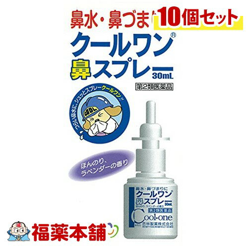 【第2類医薬品】クールワン 鼻スプレー (30ml) × 10本 鼻水・鼻詰まりに [宅配便・送料無料]