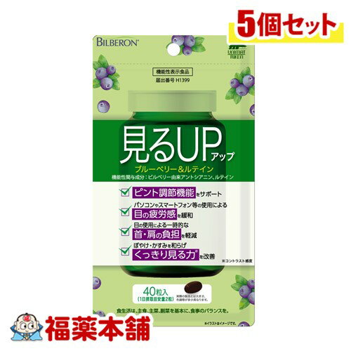 見るUP ブルーベリー＆ルテイン (40粒×5個)目の疲労 ぼやけ かすみ【機能性表示食品】 [ゆうパケット・送料無料]