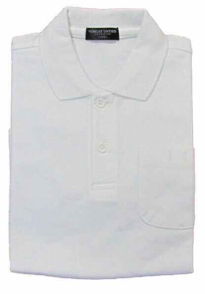男女スクール半袖ポロシャツ　 N-1045　カラー/白　サイズ110・120・130・140・150