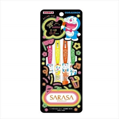 【ドラえもん】ノック式 ジェルボールペン サラサクリップ 0.5mm 4色セット (4色セット(B)) 860214004のサムネイル