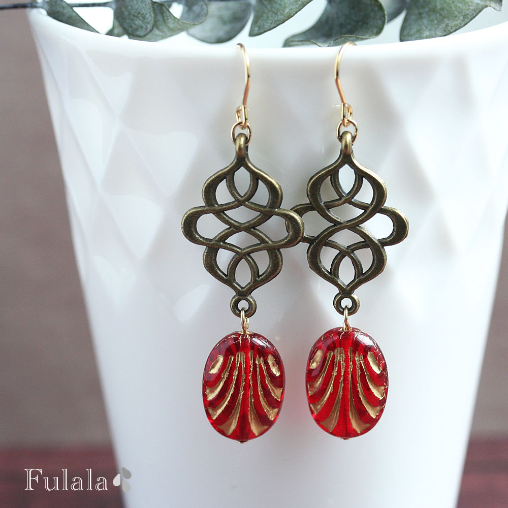 楽天市場】赤い ピアス（素材（ジュエリー・アクセサリー）ステンレス