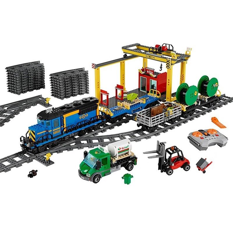 レゴ 互換品 60052 シティ カーゴトレイン プレゼント クリスマス 電車 トレイン おもちゃ ブロック 互換品 知育玩具 入学 お祝い こどもの日