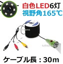 水中カメラ 釣り カメラ 白色LED 6灯 アルミ 30mケーブル GAMWATER