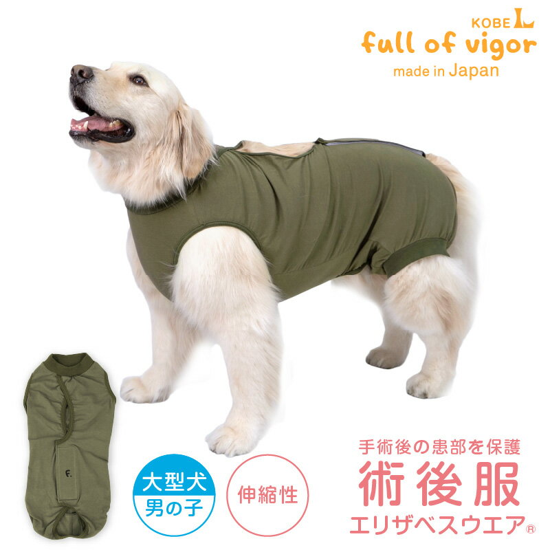 エリザベスカラー の代わりに 大型犬 服 春 夏 大型犬用 伸びて 着せやすい F. ベア天竺 術後
