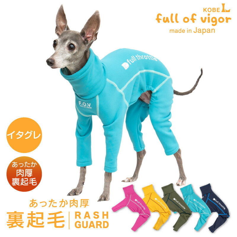 ドッグプレイ(R)裏起毛ラッシュガード(イタグレ用) 犬 服 イタリアングレーハウンド ウィペット ロンパース アウターつなぎ 遊び着 散歩 お出かけ 春 秋 冬 遊び着 雪 保温 あったか 防寒 寒さ対策 犬の服 フルオブビガー