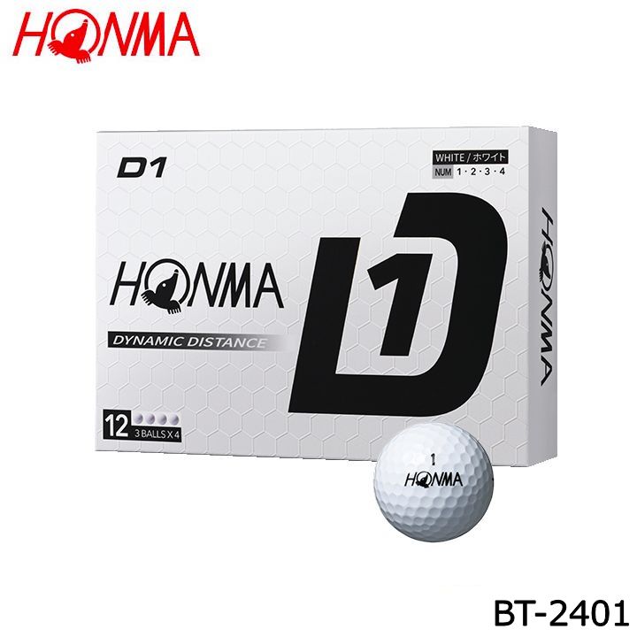 本間ゴルフ BT2401 D1ボール 1ダース(12個入り) ホワイト ゴルフボール HONMA 10p