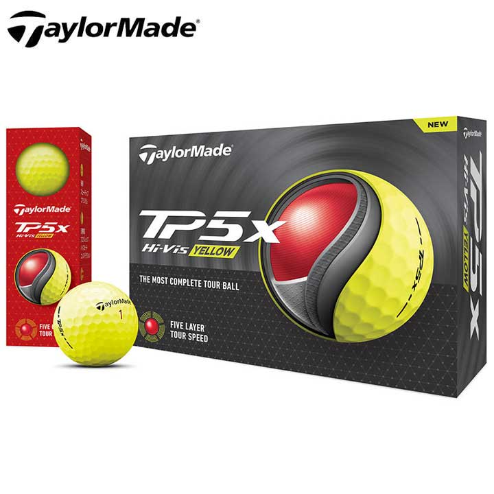 テーラーメイド TP5x イエロー ゴルフボール 1ダース（12球入り）日本正規品 TaylorMade 2024 10p