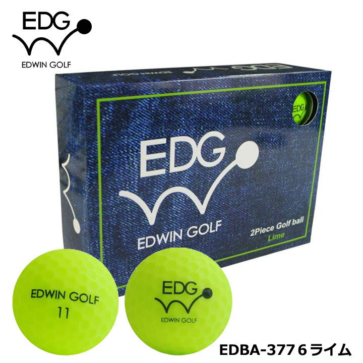 EDWIN GOLF ゴルフボール（マット）　12個入り EDBA-3776 (ライム) 　 GOLF BALL エドウィン レザックス LEZAX