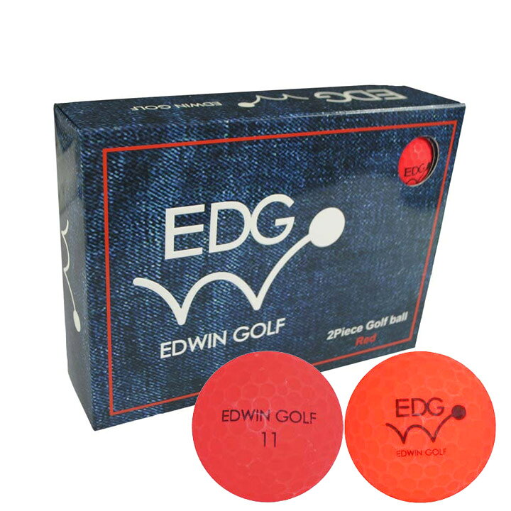 EDWIN GOLF ゴルフボール（マット）　12個入り EDBA-3776 (レッド) 　 GOLF BALL ...