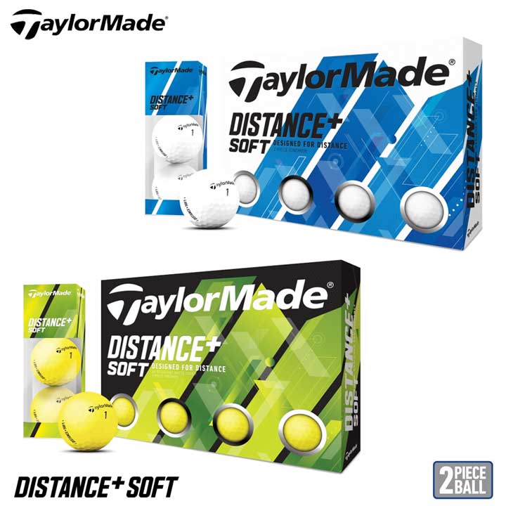 テーラーメイド ディスタンス+ ソフト ゴルフボール 日本正規品 1ダース(12球入り) TaylorMade Distance+ SOFT