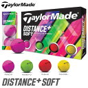 テーラーメイド ディスタンス+ ソフト マルチカラー ゴルフボール 日本正規品 1ダース(12球入り) TaylorMade Distance+ SOFT その1