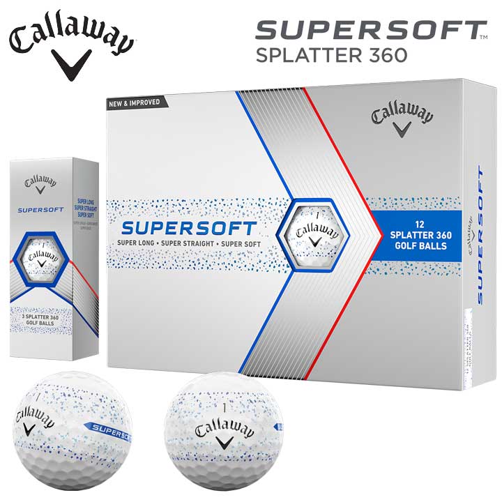 キャロウェイ スーパーソフト スプラッター 360 ブルー ゴルフボール 1ダース(12球入り)　 日本正規品 Callaway SUPERSOFT SPLATTER 360