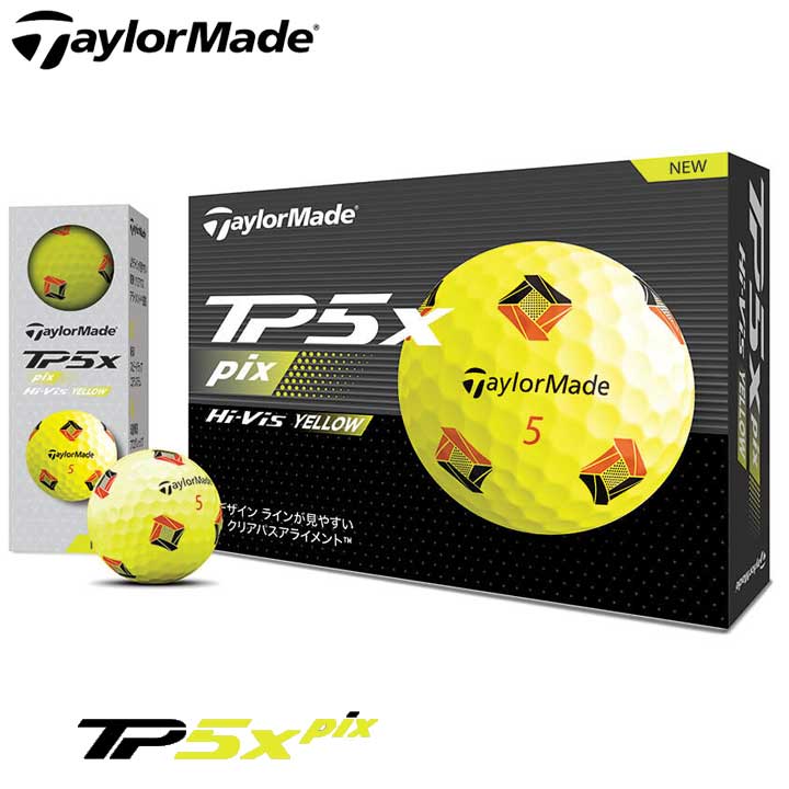 テーラーメイド TP5x pix イエロー ゴルフボール 1ダース（12球入り）日本正規品 TaylorMade 10p