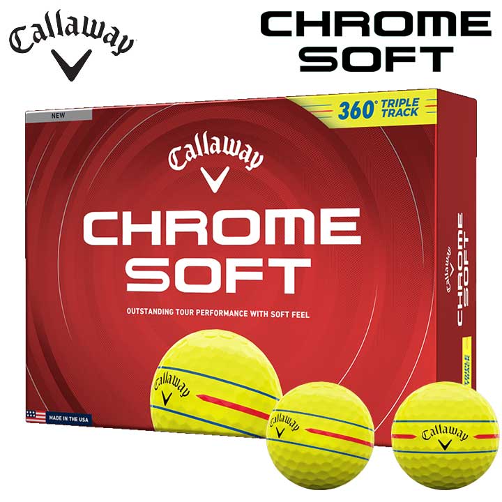 【2026モデル】キャロウェイ クロムソフト 360° トリプルトラック ボール イエロー 1ダース（12球入り） 日本正規品 CHROME SOFT 360° TRIPLE TRACK Callaway