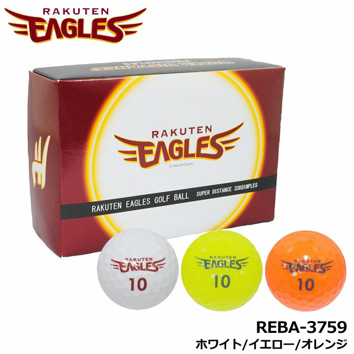 Other - 東北楽天イーグルス REBA-3759 ゴルフボール (6個入り) ホワイト/イエロー/オレンジ GOLF BALL ゴルフ RAKUTEN EAGLES LEZAX